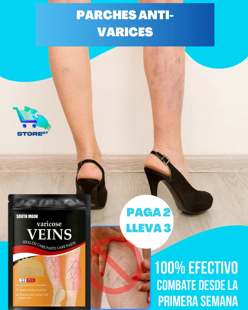 Parches anti-varices paga 2 y lleva 3 paquetes (36 PARCHES) y envió GRATIS🚚🎁